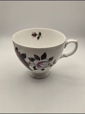 Floral Porcelain Tea Cup with Rose Motif